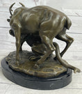 Load image into Gallery viewer, Mountain Lion Hunting Elk Deer by PJ Mene Bronze Statue Sculpture Wildlife Decor 11"X 13"