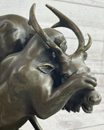 Mountain Lion Hunting Elk Deer by PJ Mene Bronze Statue Sculpture Wildlife Decor 11