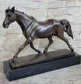 Load image into Gallery viewer, Signed Prosper Lecourtier Racing Horse Stallion Hot Cast Sculpture Marble Base