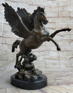 Flying Pegasus Winged Horse Greek Mythology Bronze Statue Sculpture Signed 15