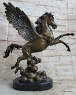 Flying Pegasus Winged Horse Greek Mythology Bronze Statue Sculpture Signed 15