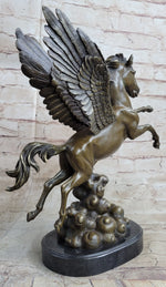 Flying Pegasus Winged Horse Greek Mythology Bronze Statue Sculpture Signed 15
