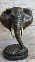 Load image into Gallery viewer, Abstract Floating Elephant Head Bust Bronze Sculpture Statue Art Africa