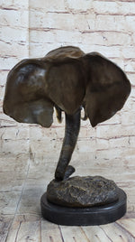 Abstract Floating Elephant Head Bust Bronze Sculpture Statue Art Africa