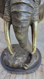 Abstract Floating Elephant Head Bust Bronze Sculpture Statue Art Africa