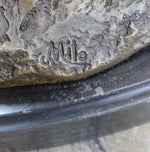 Abstract Floating Elephant Head Bust Bronze Sculpture Statue Art Africa