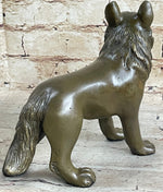 German Shepherd Puppy Dog Bronze Figurine Figure Sculpture Collectible 6