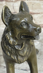 German Shepherd Puppy Dog Bronze Figurine Figure Sculpture Collectible 6