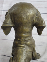 Bobble Head Style Floppy Eared Dog Cute Bronze Statue Sculpture Signed Collectible 9