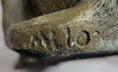 Load image into Gallery viewer, Bobble Head Style Floppy Eared Dog Cute Bronze Statue Sculpture Signed Collectible 9" x 9"