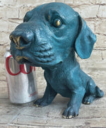 Bobble Head Style Labrador Retriever Puppy Dog Bronze Metal Figure Statue Art