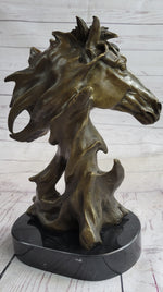 Abstract Horse Bust Bronze Statue Sculpture Modern Art Original Equestrian Decor 12