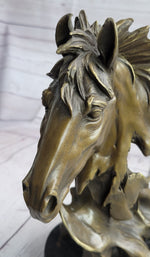 Abstract Horse Bust Bronze Statue Sculpture Modern Art Original Equestrian Decor 12