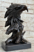Load image into Gallery viewer, Signed Original Milo American Eagle On A Tree Branch Marble Bronze Sculpture Art