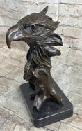 Load image into Gallery viewer, Signed Original Milo American Eagle On A Tree Branch Marble Bronze Sculpture Art
