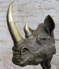 Load image into Gallery viewer, Rhinoceros Rhino Bronze Metal Handmade Statue Sculpture Modern Art 14" x 10"