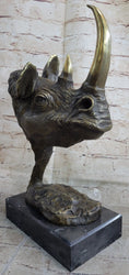 Load image into Gallery viewer, Rhinoceros Rhino Bronze Metal Handmade Statue Sculpture Modern Art 14" x 10"