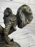 Load image into Gallery viewer, Elephant Family Abstract Bronze Bust Statue Sculpture Head Signed Modern Art 16" x 13"