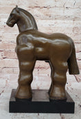 Load image into Gallery viewer, Fernando Botero Trojan Horse Abstract Bronze Statue Sculpture on Marble Base