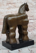 Load image into Gallery viewer, Fernando Botero Trojan Horse Abstract Bronze Statue Sculpture on Marble Base