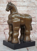Load image into Gallery viewer, Fernando Botero Trojan Horse Abstract Bronze Statue Sculpture on Marble Base
