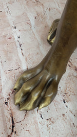 Lifelike Bronze Dog Statue – Realistic Sitting Dog Sculpture for Home or Garden Decor