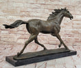 Load image into Gallery viewer, Milo Running Horse Bronze Sculpture – Realistic Equine Art on Marble Base