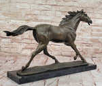 Milo Running Horse Bronze Sculpture – Realistic Equine Art on Marble Base