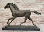 Milo Running Horse Bronze Sculpture – Realistic Equine Art on Marble Base