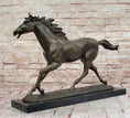 Load image into Gallery viewer, Milo Running Horse Bronze Sculpture – Realistic Equine Art on Marble Base