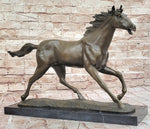 Milo Running Horse Bronze Sculpture – Realistic Equine Art on Marble Base
