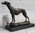 Load image into Gallery viewer, Greyhound Dog Whippet Bronze Statue Sculpture Figure Marble Base by Fremiet 13" x 10"