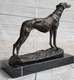 Greyhound Dog Whippet Bronze Statue Sculpture Figure Marble Base by Fremiet 13