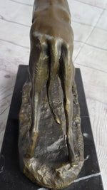 Greyhound Dog Whippet Bronze Statue Sculpture Figure Marble Base by Fremiet 13