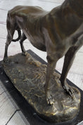 Load image into Gallery viewer, Greyhound Dog Whippet Bronze Statue Sculpture Figure Marble Base by Fremiet 13" x 10"