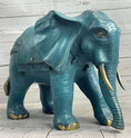 Load image into Gallery viewer, Green Blue Elephant Bronze Sculpture Statue Figure Figurine Signed Original Art