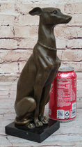 Load image into Gallery viewer, Greyhound Whippet Slender Dog Bronze Metal Modern Art Sculpture Statue Figure Marble Base