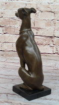 Load image into Gallery viewer, Greyhound Whippet Slender Dog Bronze Metal Modern Art Sculpture Statue Figure Marble Base