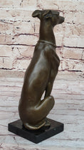 Load image into Gallery viewer, Greyhound Whippet Slender Dog Bronze Metal Modern Art Sculpture Statue Figure Marble Base