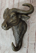 Load image into Gallery viewer, Bull Steer Buffalo Cow Cattle Bronze Metal Wall Mounted Head Original Signed Art