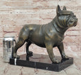 Load image into Gallery viewer, Bronze Bulldog Sculpture on Marble Base – Dog Lover Gift Decor