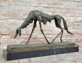 Load image into Gallery viewer, Abstract Surrealist Bronze Dog Sculpture Statue on Marble Base