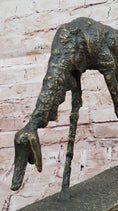 Load image into Gallery viewer, Abstract Surrealist Bronze Dog Sculpture Statue on Marble Base