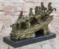 Load image into Gallery viewer, Eight Galloping Horses Bronze Sculpture on Marble Base Signed M. Lopez