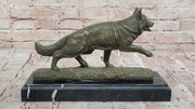 Bronze German Shepherd Statue – Guard Dog Sculpture Decor
