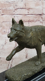 Bronze German Shepherd Statue – Guard Dog Sculpture Decor