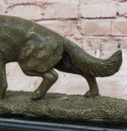 Bronze German Shepherd Statue – Guard Dog Sculpture Decor