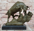 Load image into Gallery viewer, Bull and Bear Bronze Sculpture - Financial Market Symbol Animal Art