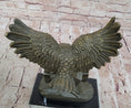 Load image into Gallery viewer, Bronze Eagle and Handshake Statue – Patriotic American Unity Sculpture