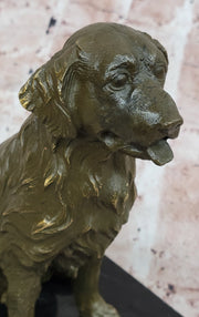 Sitting Retriever Bronze Sculpture - Golden Retriever Labrador Dog Art